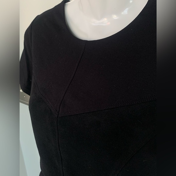 BCBGMaxAzria Black Faux Suede Leather Denna Peplum Top $118 XXS 0 2 - Picture 9 of 9